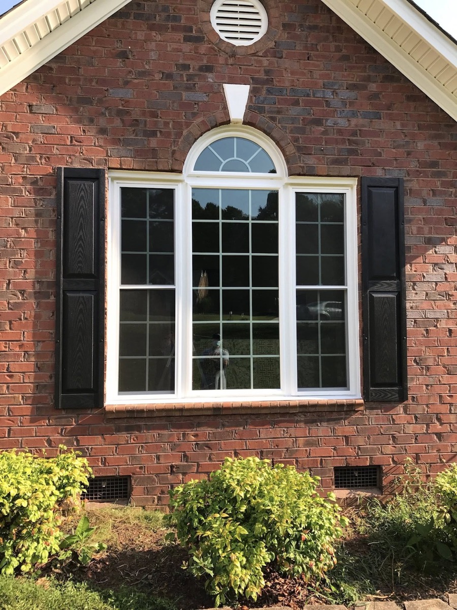 Window installation on brick home